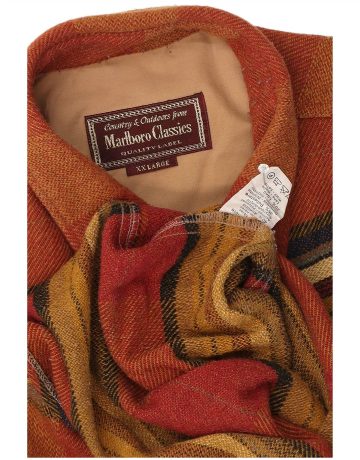 Camisa masculina Marlboro Classics 2XL marrom xadrez acrílico