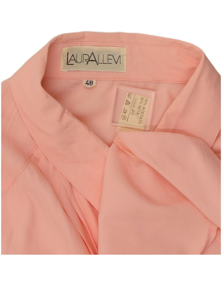 Blusa feminina vintage IT 48 XL acetato rosa