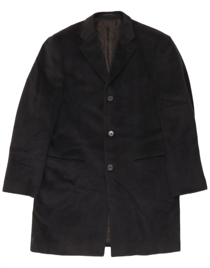 Sobretudo masculino vintage IT 54 2XL lã preta