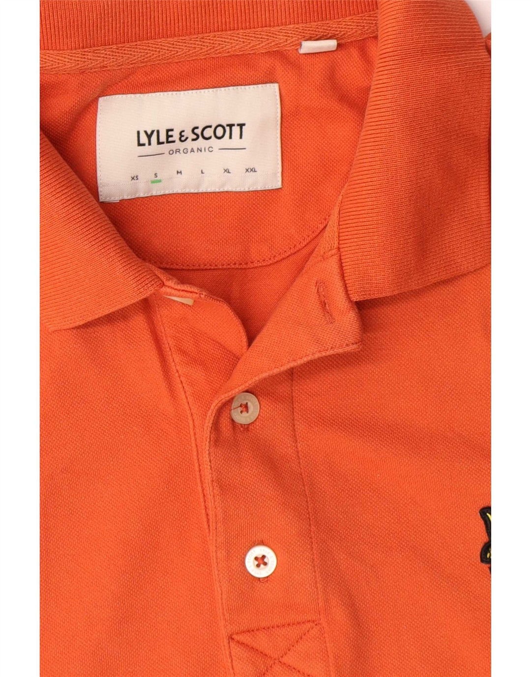 Camisa polo masculina Lyle & Scott pequena laranja algodão