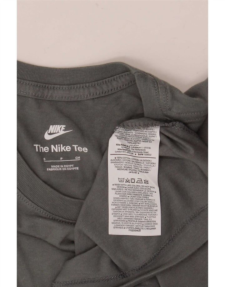 Nike Mens Camiseta Top Pequeno Algodão Cinza