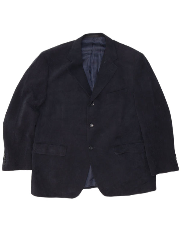 Jaqueta blazer masculina de 3 botões Marks & Spencer Reino Unido 44 2XL azul marinho poliéster