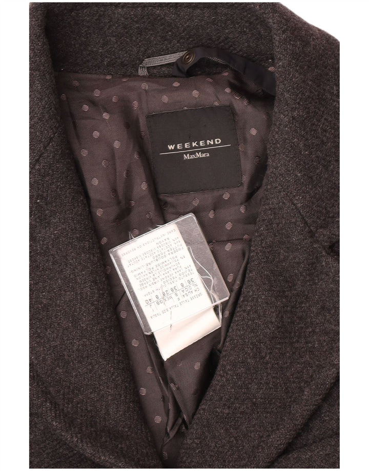 Sobretudo feminino Max Mara UK 8 pequena lã cinza