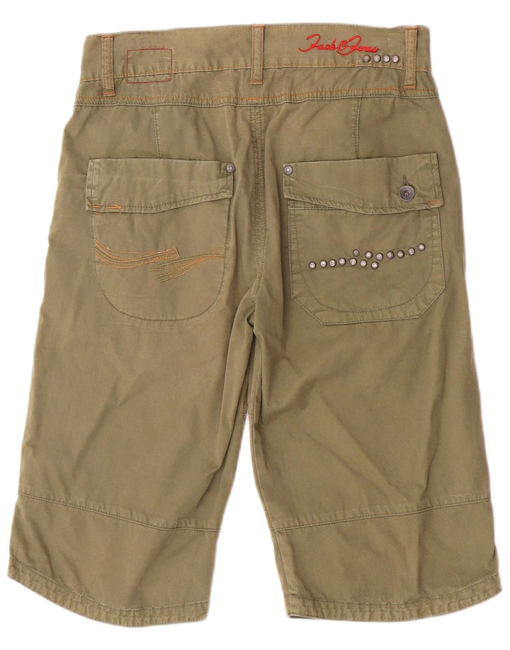 Shorts cargo masculino Jack & Jones pequeno W28 algodão verde