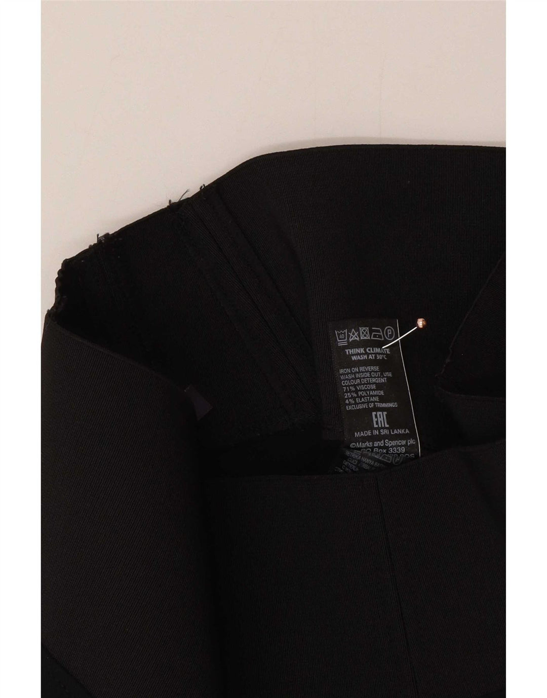 Leggings femininas Marks & Spencer UK 8 pequenas viscose preta