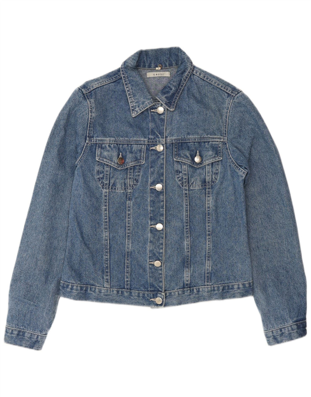 Jaqueta jeans feminina Gaudi UK 10 algodão azul pequeno