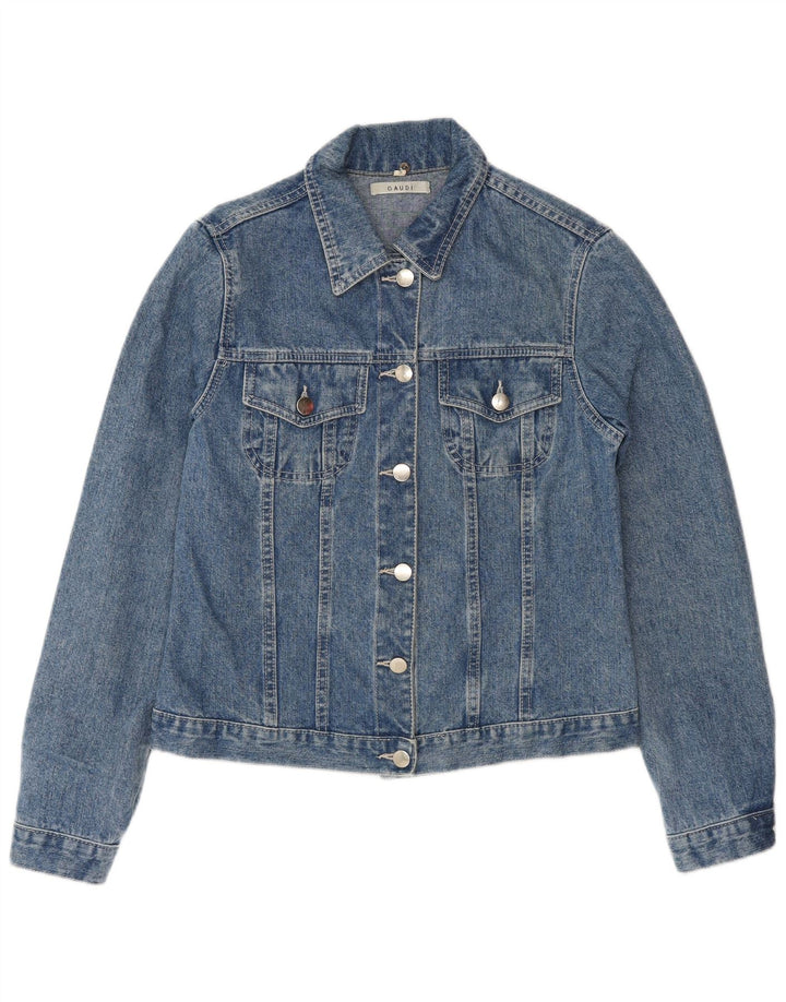 Jaqueta jeans feminina Gaudi UK 10 algodão azul pequeno