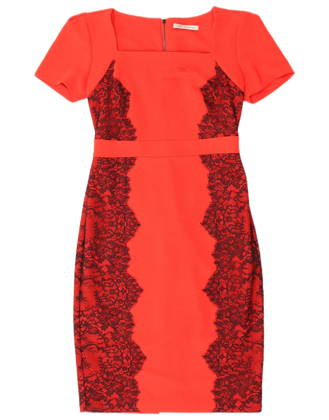 Vestido bainha feminino Marks & Spencer Reino Unido 12 poliéster floral vermelho médio