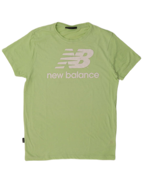Camiseta feminina New Balance com estampa gráfica UK 16 grande algodão verde