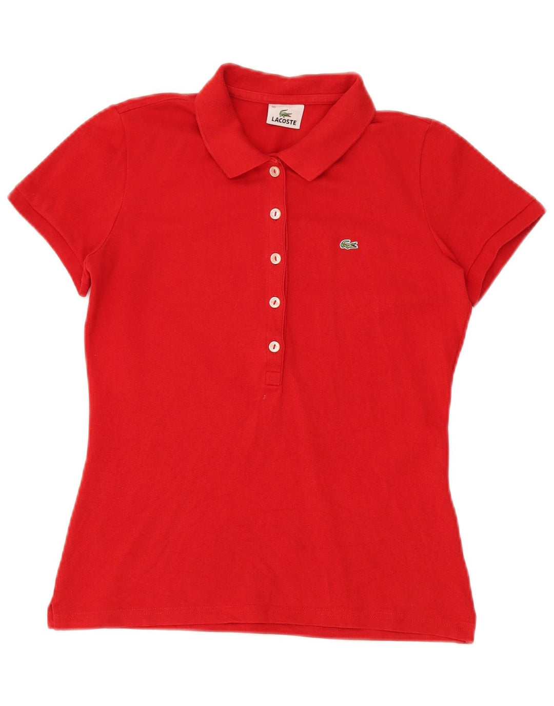 Camisa polo feminina Lacoste tamanho 40 algodão vermelho médio