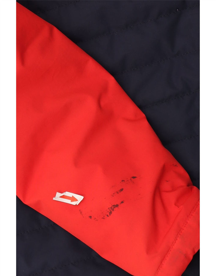 Jaqueta acolchoada com capuz Ellesse Boys 10-11 anos poliéster colorblock vermelho