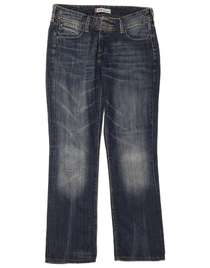 Calça jeans feminina Levi's 470 Straight W31 L34 azul algodão