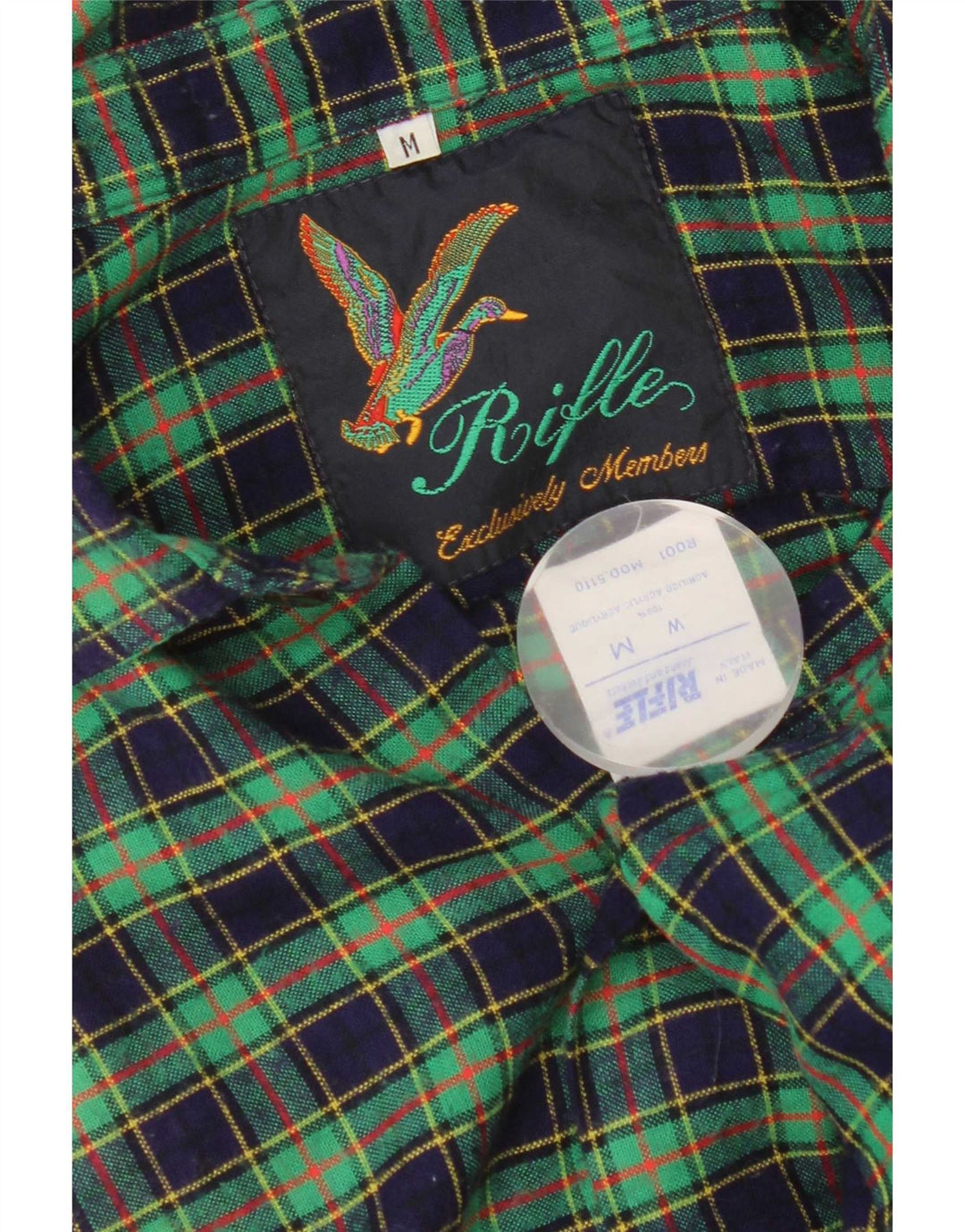 Camisa masculina de flanela Rifle acrílico xadrez verde médio