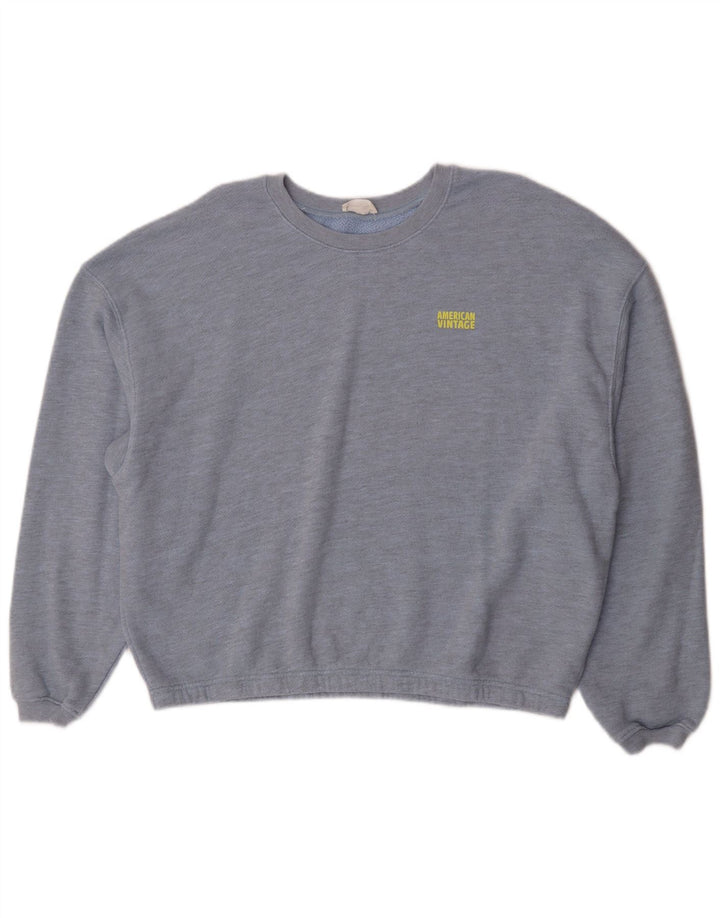 Suéter feminino americano vintage UK 16 grande azul clássico