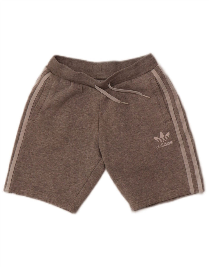Shorts esportivos masculinos Adidas 8-9 anos algodão cinza