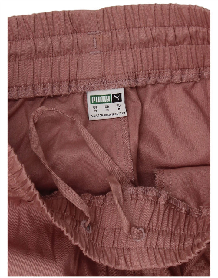Calça cargo feminina Puma com perna larga, médio W30 L30 algodão rosa