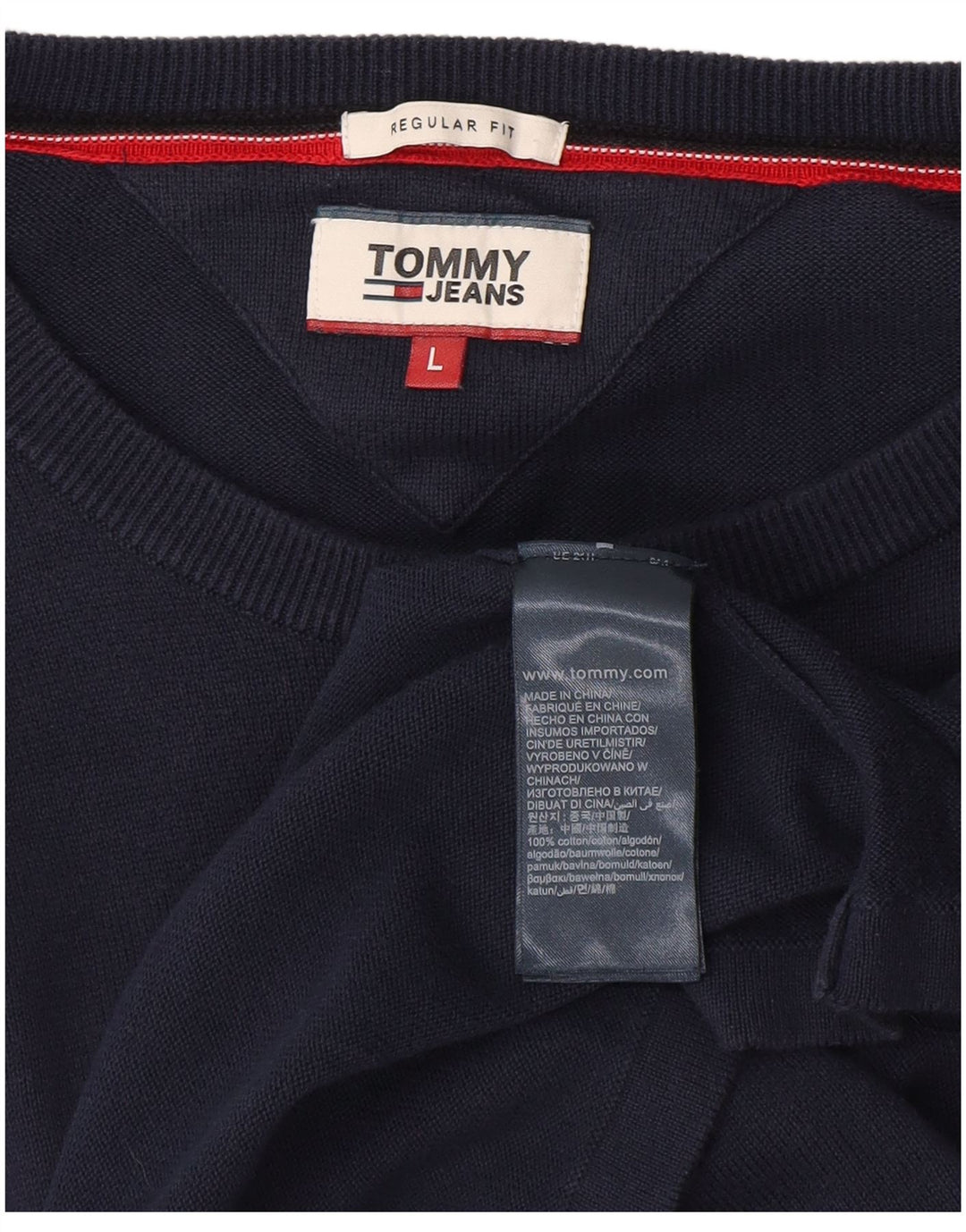 Suéter masculino TOMMY HILFIGER com ajuste regular gráfico grande azul marinho