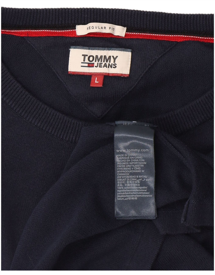 Suéter masculino TOMMY HILFIGER com ajuste regular gráfico grande azul marinho