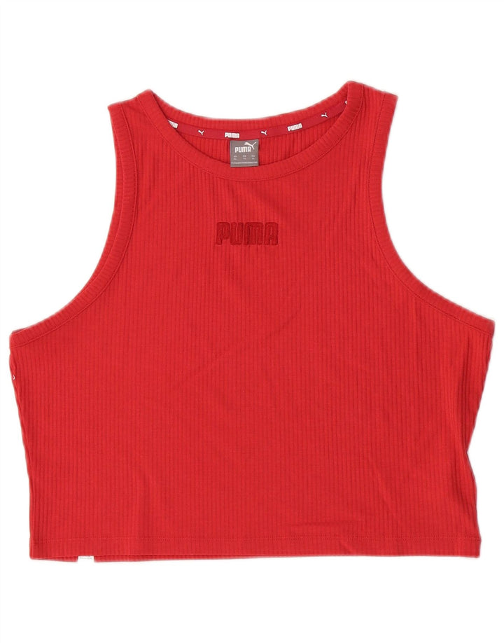 Puma Womens Crop Graphic Vest Top UK 18 XL Vermelho Poliéster