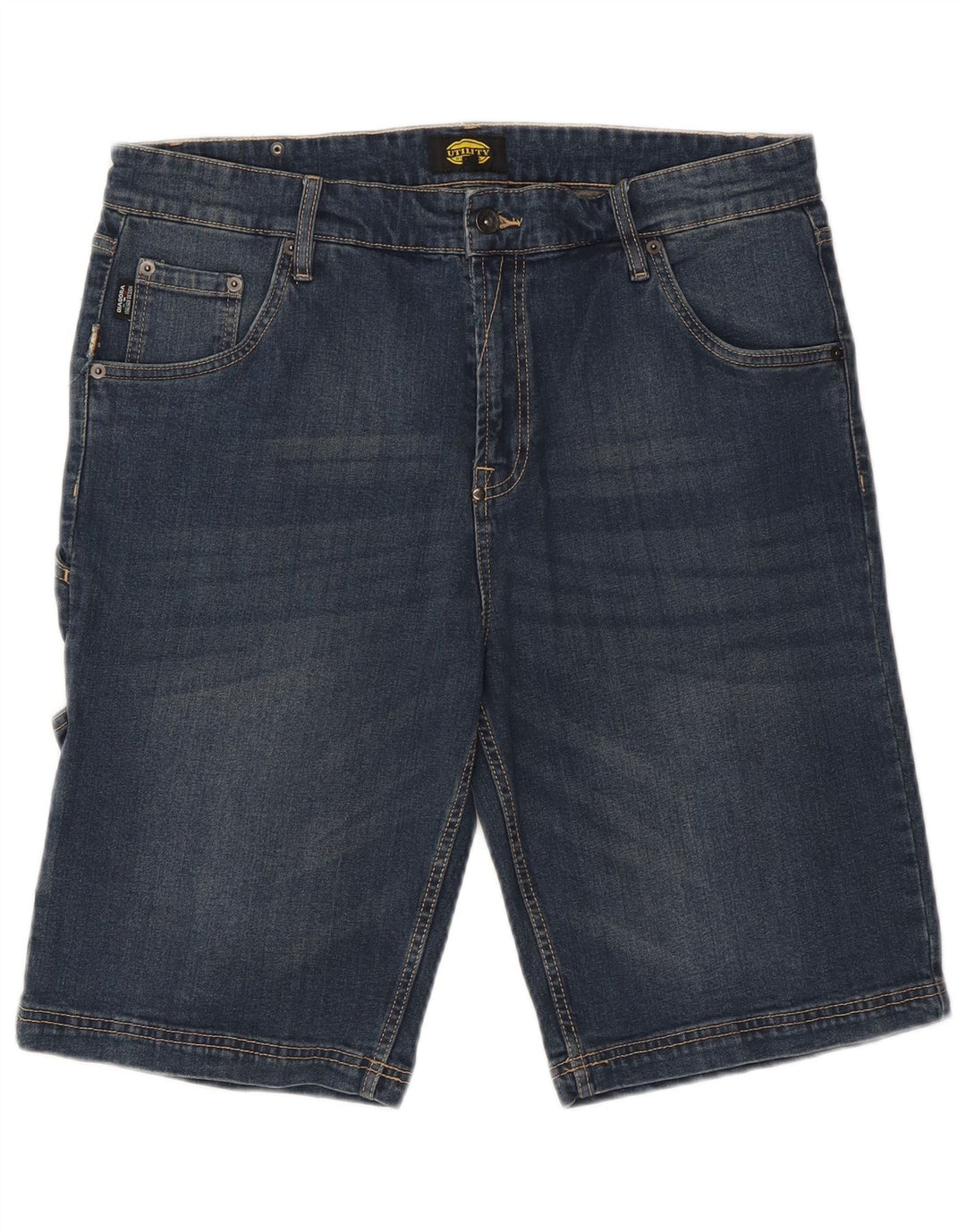 Diadora Mens Cargo Denim Shorts W36 Grande Algodão Azul