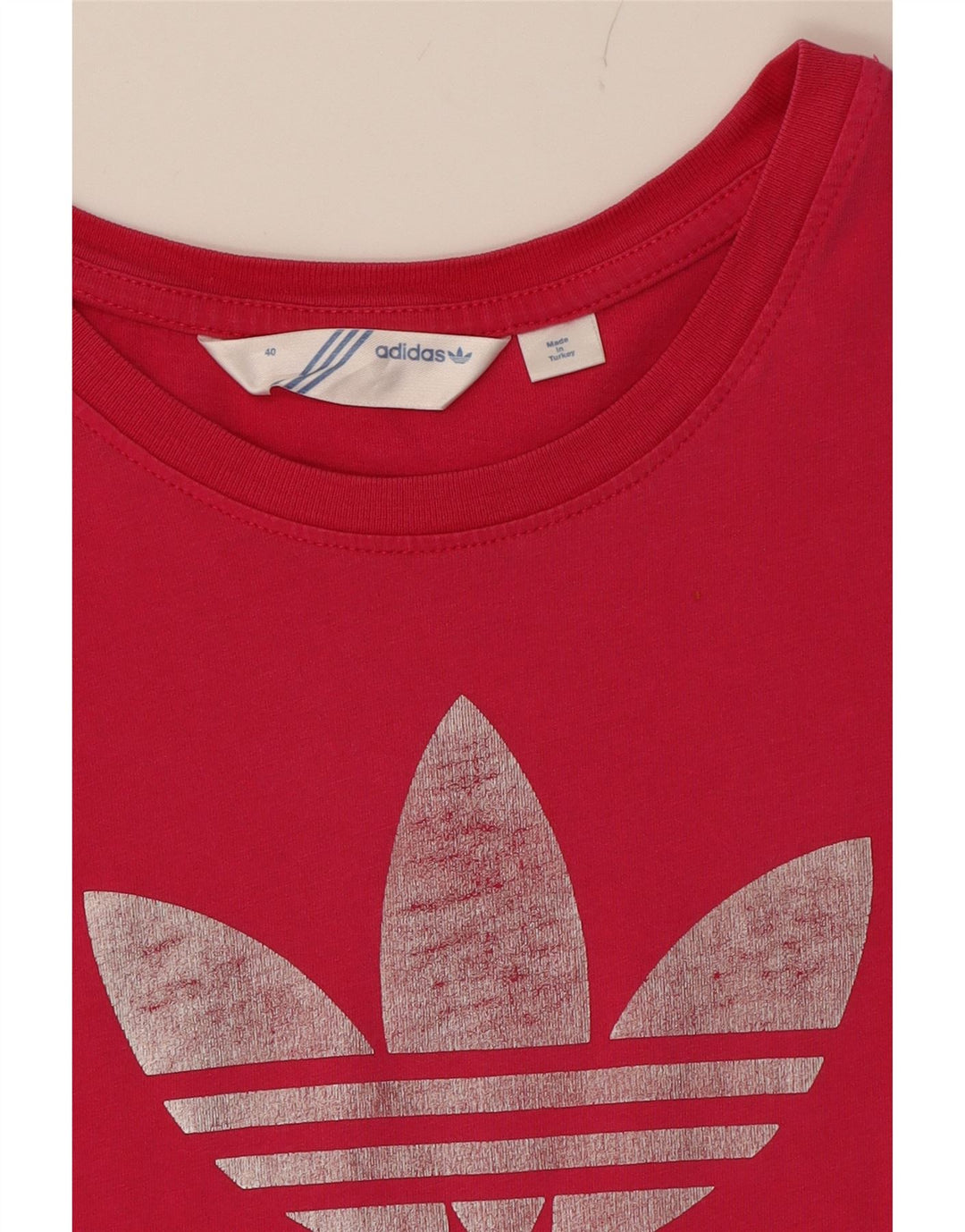 ADIDAS Womens Graphic T-Shirt Top IT 40 Small Pink Cotton Vintage Adidas and Second-Hand Adidas from Messina Hembry 