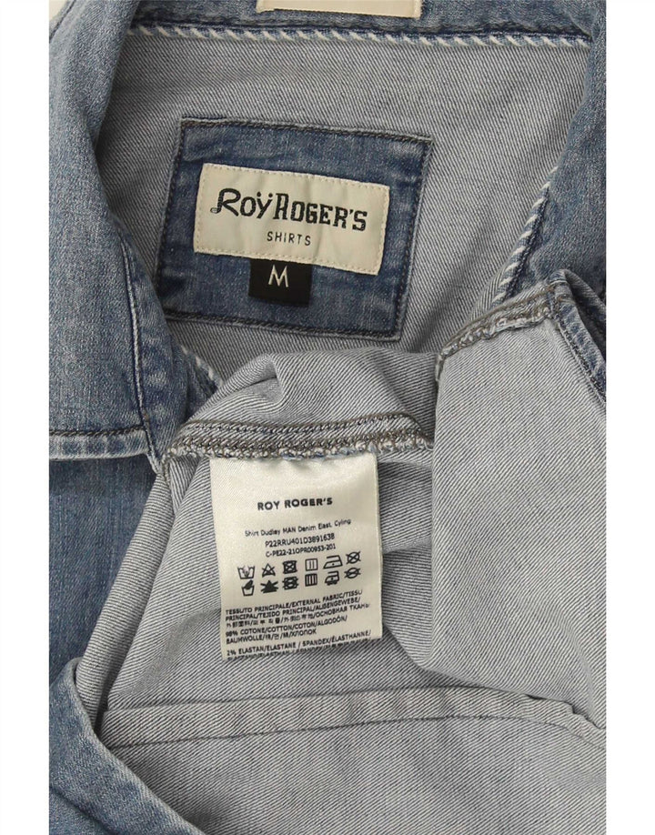 Camisa jeans masculina Roy Rogers algodão azul médio
