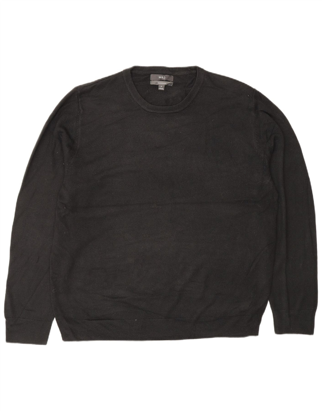 MARKS & SPENCER Suéter masculino com gola redonda XL preto acrílico