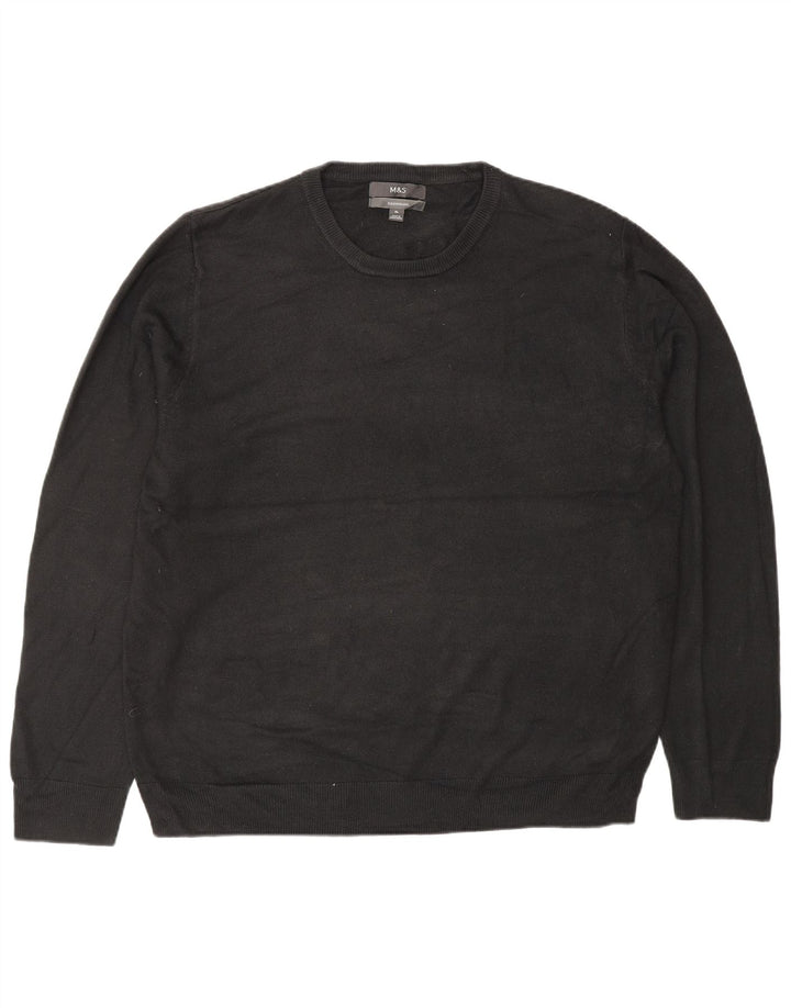 MARKS & SPENCER Suéter masculino com gola redonda XL preto acrílico