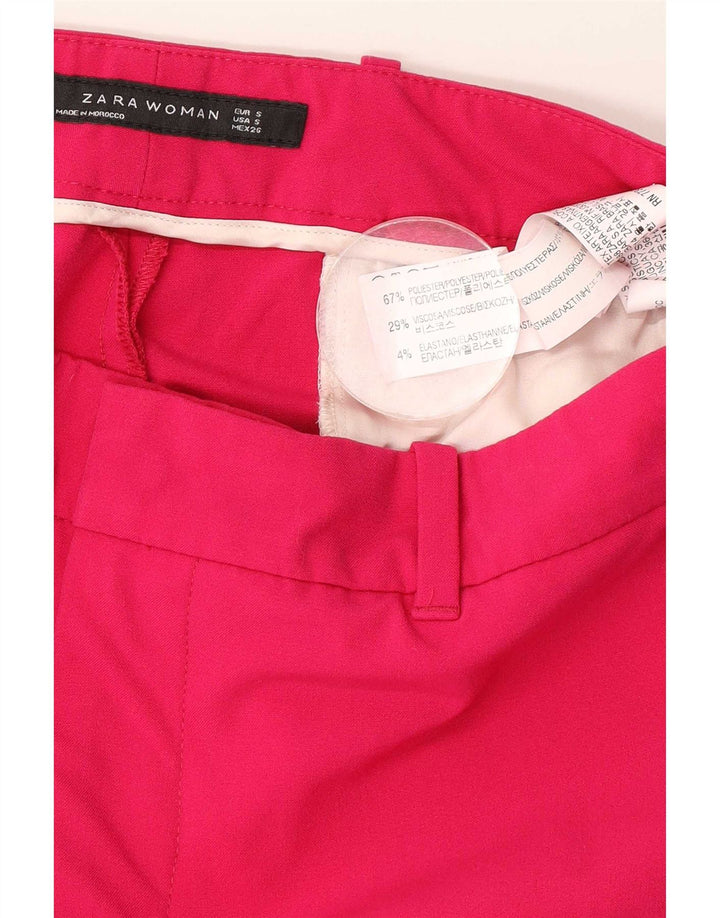 Zara Calça Chino Feminina Slim Pequena W26 L26 Poliéster Rosa