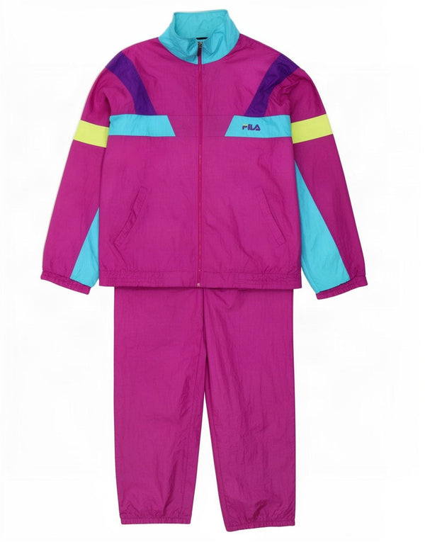 Fila Mens Full Tracksuit IT 54 XL Roxo Colourblock Poliamida