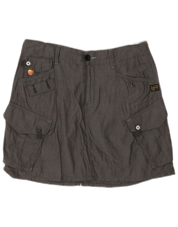 Saia cargo feminina G-Star W28 algodão cinza médio