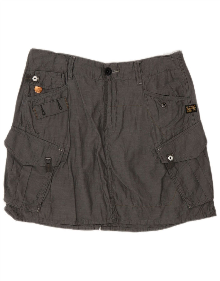 Saia cargo feminina G-Star W28 algodão cinza médio