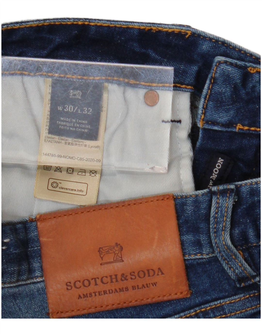 SCOTCH & SODA Shorts jeans feminino slim W30 algodão azul marinho médio