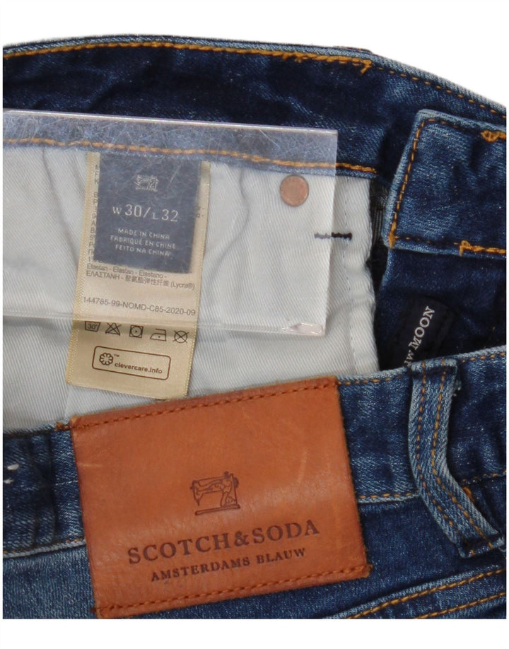 SCOTCH & SODA Shorts jeans feminino slim W30 algodão azul marinho médio