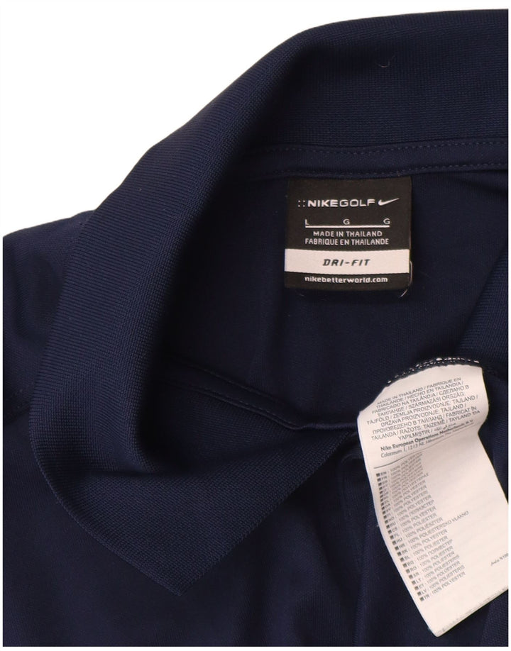 Camisa polo masculina Nike Dri Fit grande poliéster azul marinho