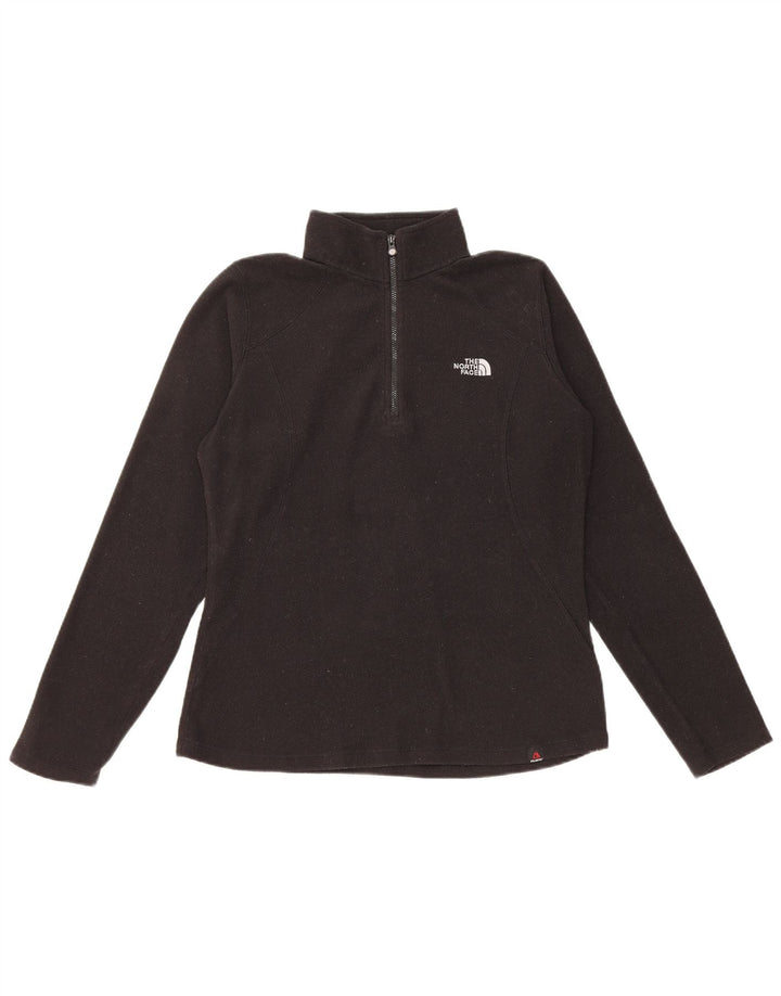 Jumper de lã feminino com gola e zíper THE NORTH FACE Reino Unido 14 poliéster preto médio