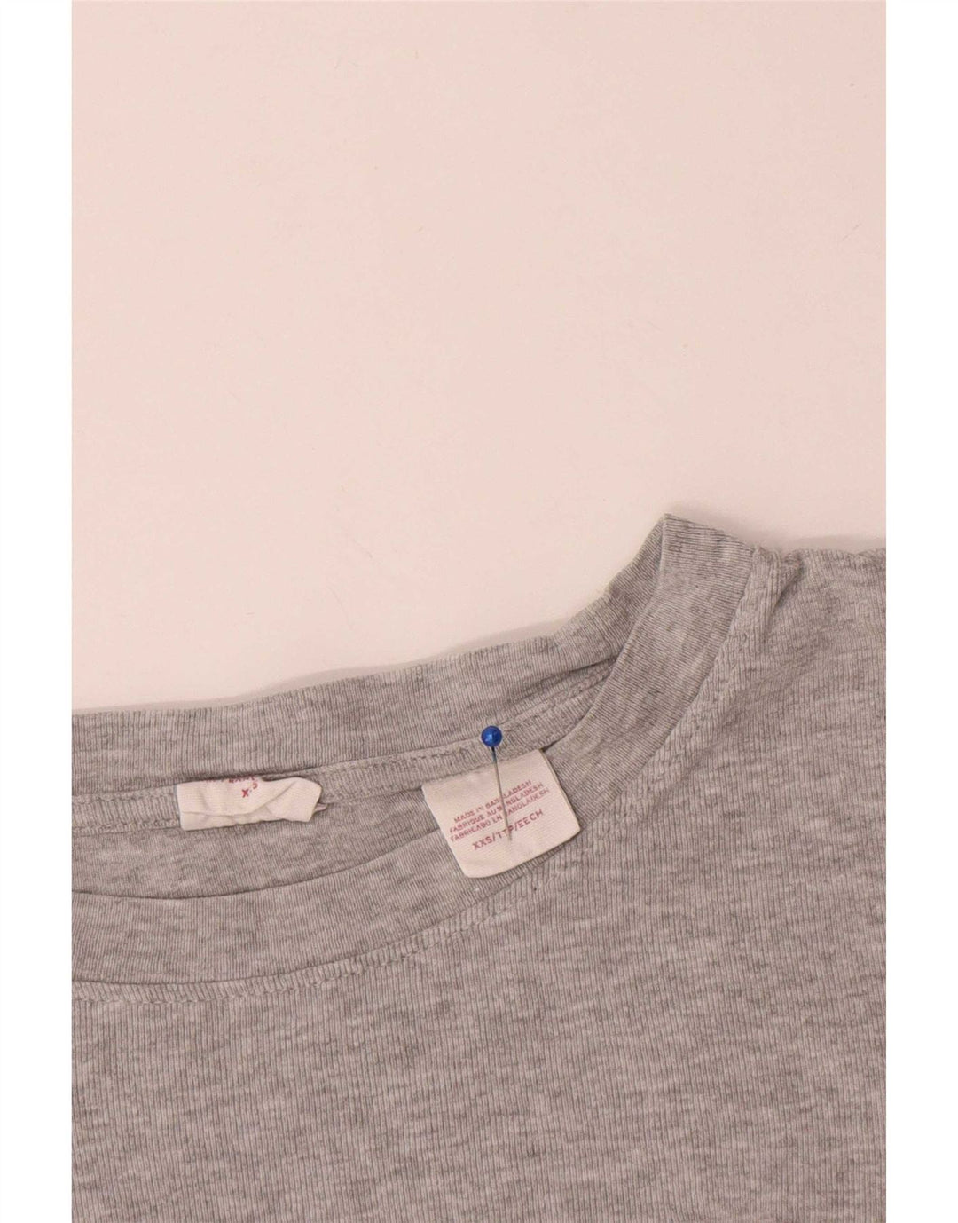 Top feminino Levi's manga comprida UK 2 2XS algodão cinza
