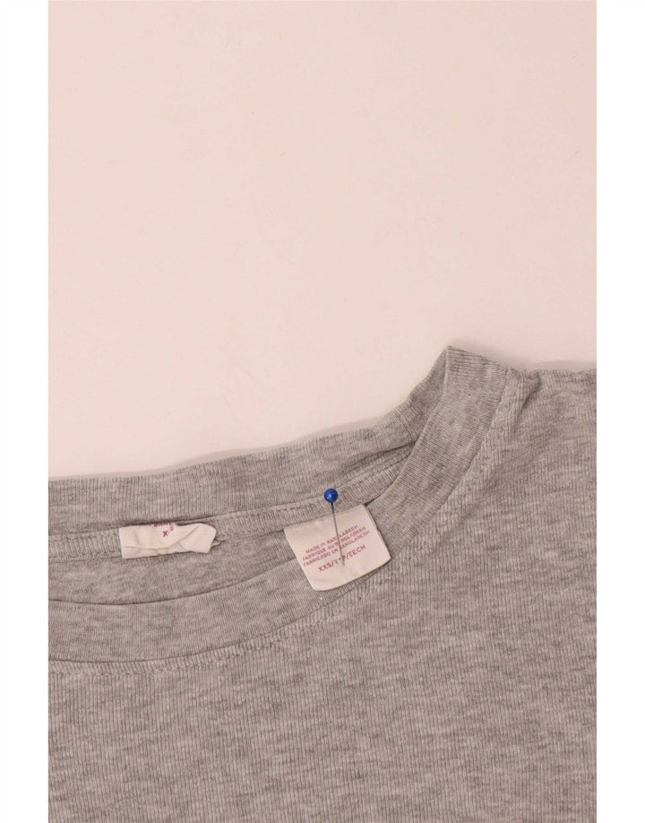 Top feminino Levi's manga comprida UK 2 2XS algodão cinza