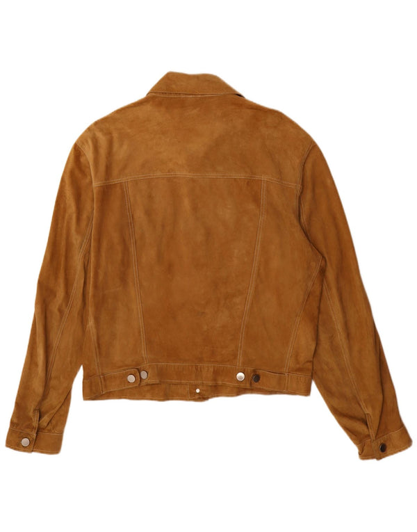 Jaqueta masculina vintage de camurça IT 52 XL couro bege