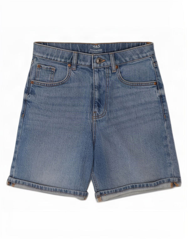 Shorts jeans feminino Marks & Spencer Boyfriend UK 6 XS W25 algodão azul