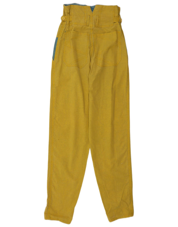 Calças casuais cônicas femininas vintage EU 34 2XS W23 L32 Amarelo