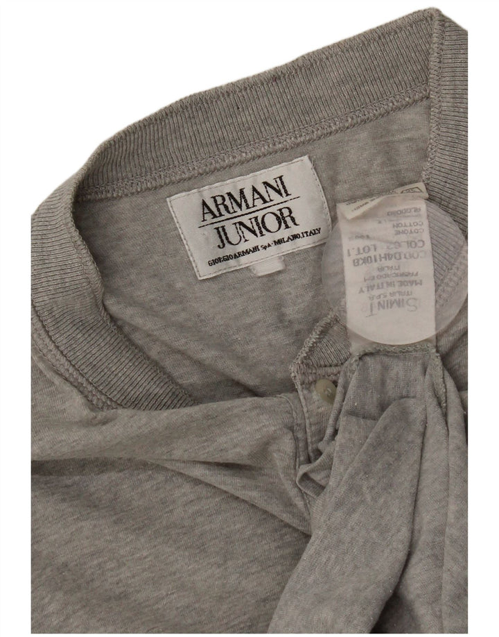 Armani Boys Top Manga Comprida 13-14 Anos Cinza Algodão