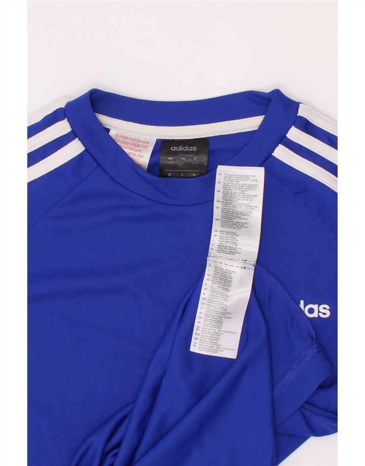 Camiseta Adidas Boys Climalite Top 9-10 Anos Azul Poliéster