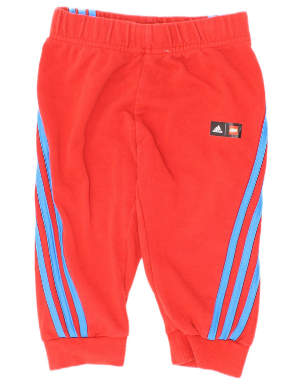 Adidas meninos calças de treino joggers 2-3 anos algodão vermelho