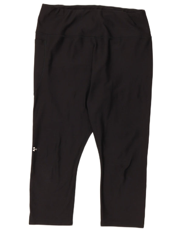 Under Armour Mulheres Capri Leggings UK 18 XL Preto Poliéster