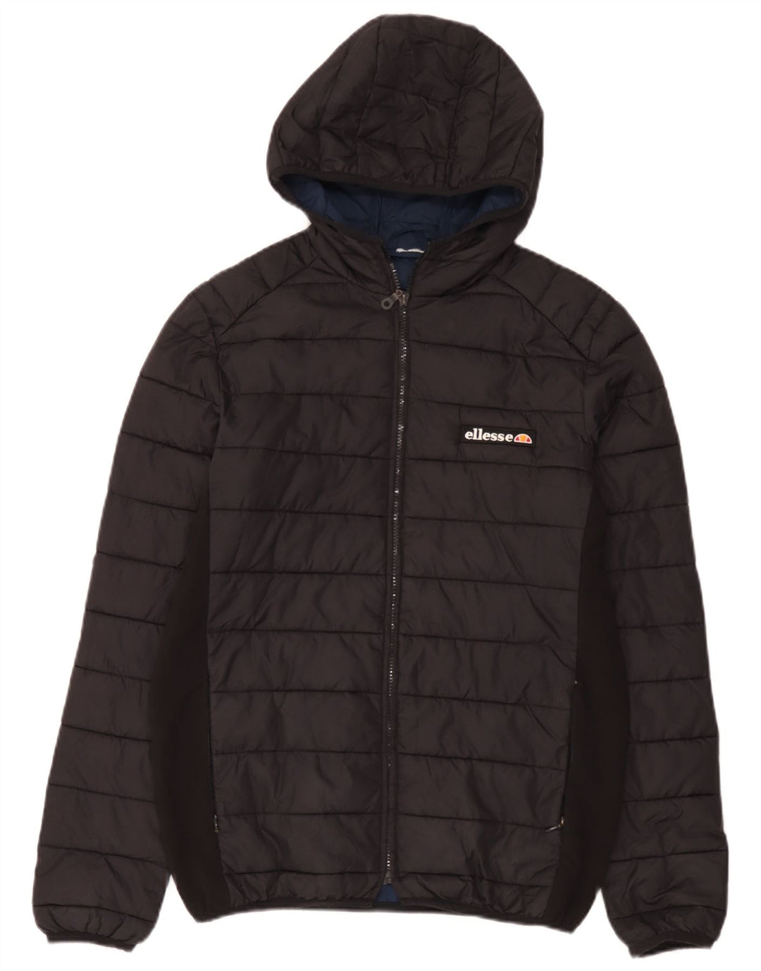 Jaqueta masculina acolchoada com capuz Ellesse UK 36 pequena preta nylon