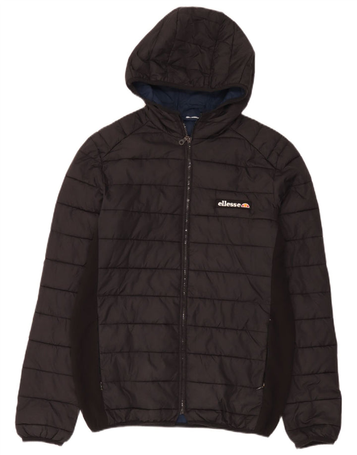 Jaqueta masculina acolchoada com capuz Ellesse UK 36 pequena preta nylon