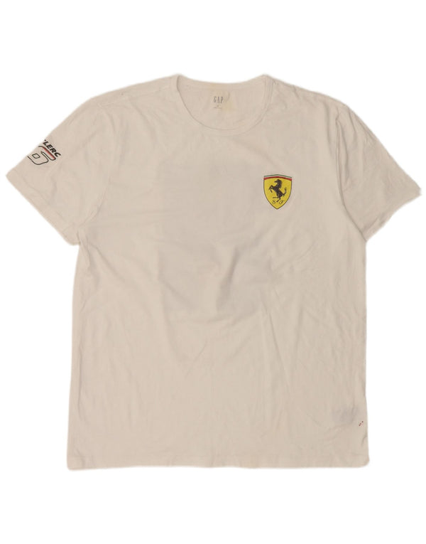 Camiseta masculina Gap Ferrari Graphic Top XL algodão branco