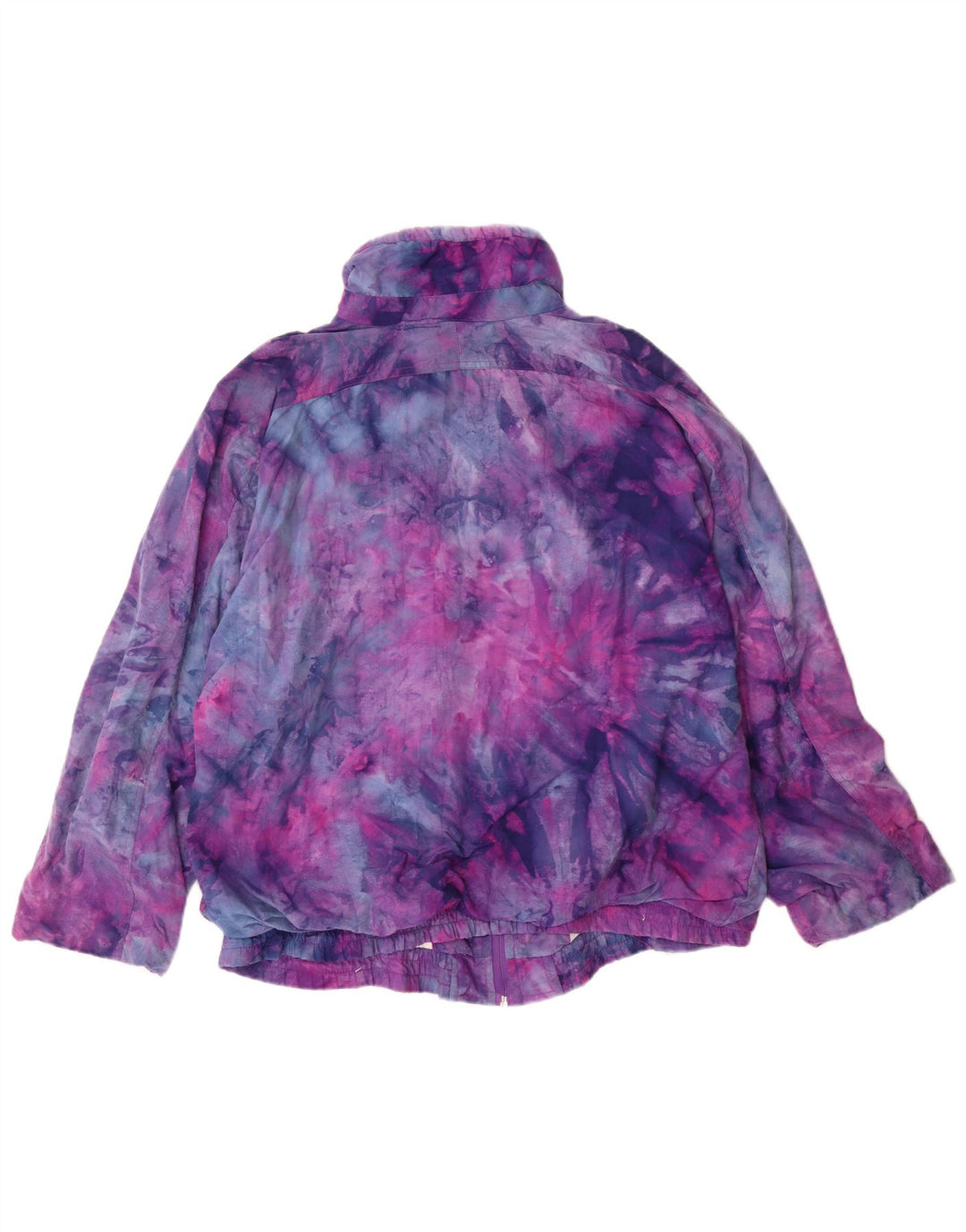 Jaqueta feminina vintage UK 16 grande tie-dye multicolorida