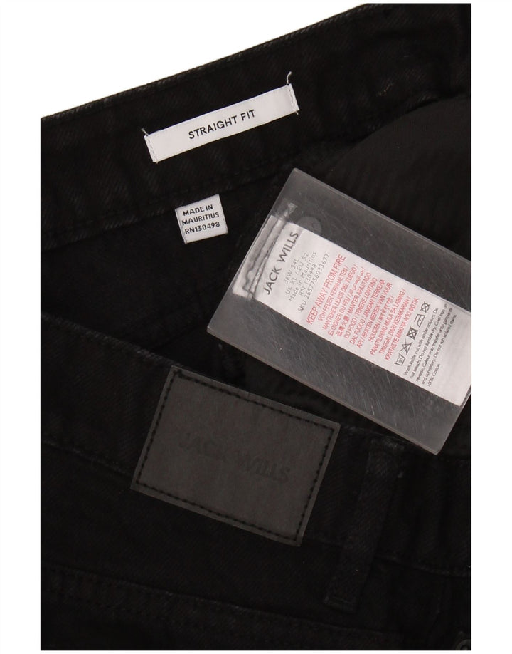 JACK WILLS Calça jeans masculina cônica W36 L29 algodão preto